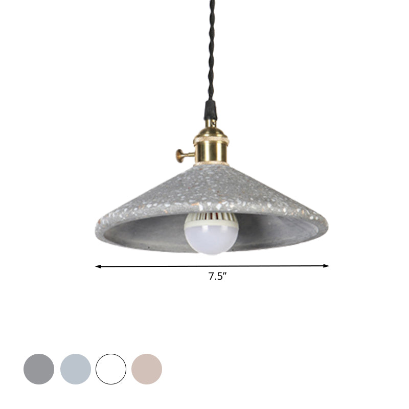 Contemporary Cement Hanging Lamp For Workshop Or Bar