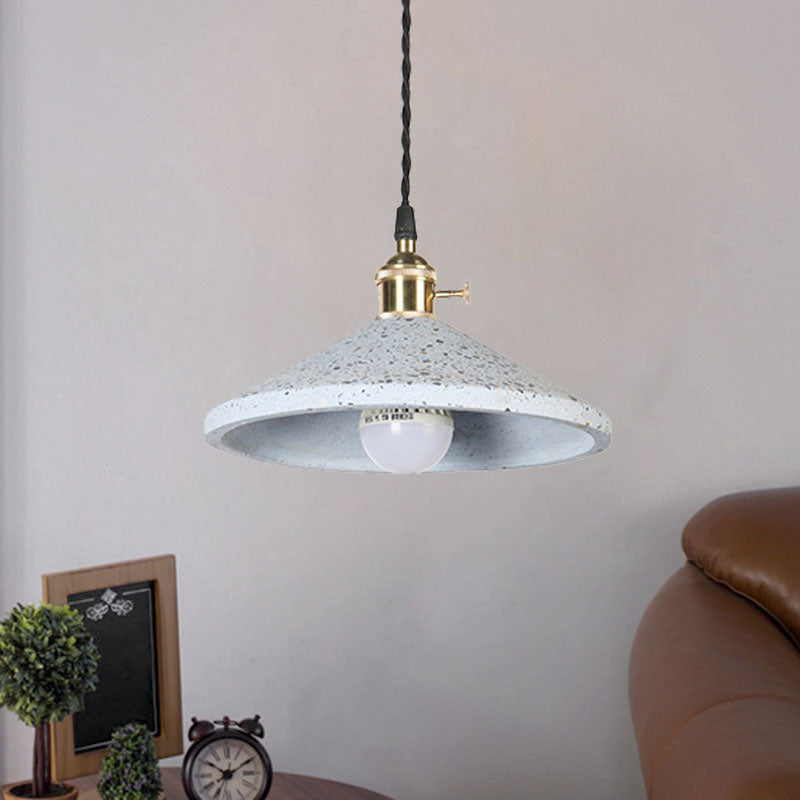 Contemporary Cement Pyramid Suspension Light - Ideal For Workshop And Bar