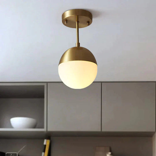 Nordic All Copper Single Head Ceiling Lamp