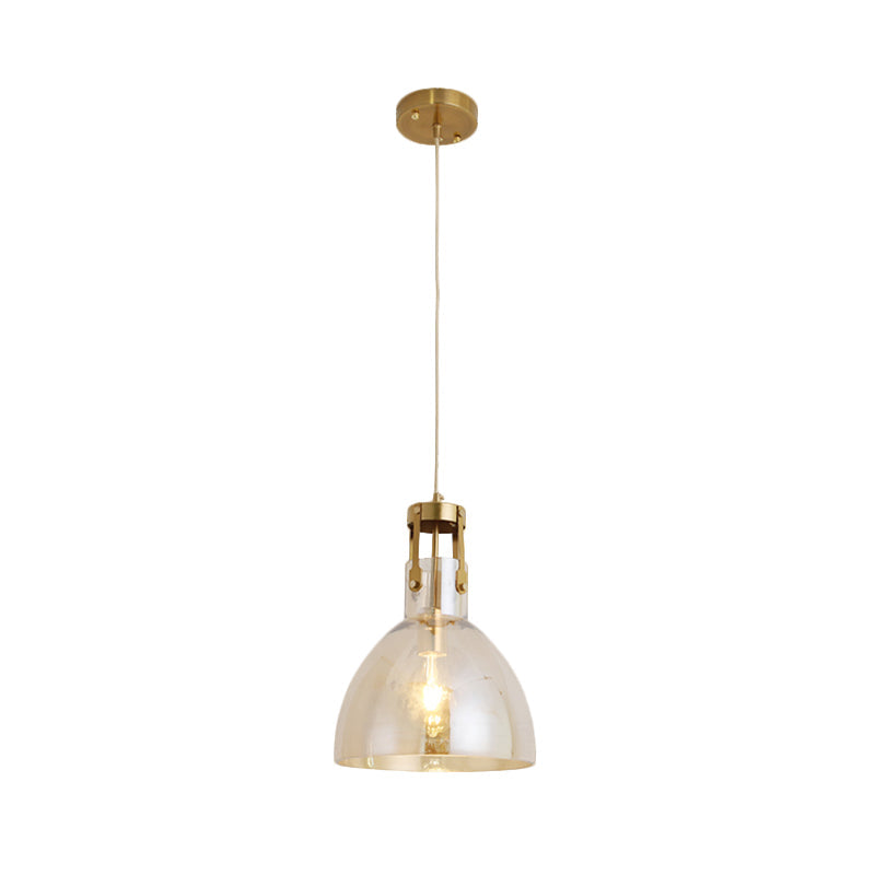 Cognac Glass Drop Pendant Ceiling Lamp For Dining Room Postmodern Single Suspension