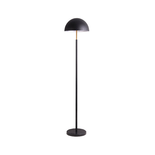 Sleek Metal Semicircle Shade Reading Floor Lamp - Simplicity 2-Headed Black And Gold Design