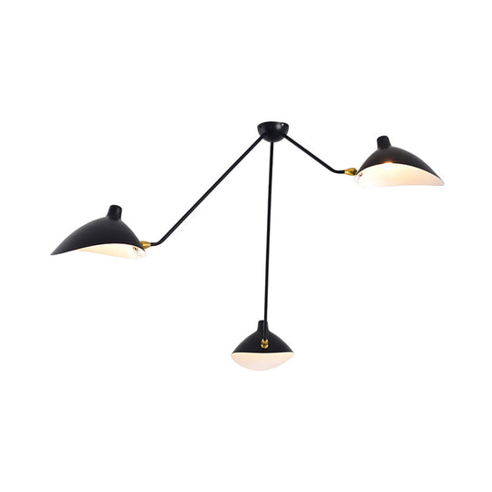 Modern Metal Duckbill Hanging Lamp Black Chandelier With 2/3/5 Lights For Living Room