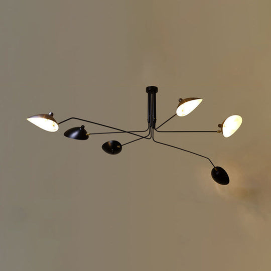 Modern Metal Duckbill Hanging Lamp Black Chandelier With 2/3/5 Lights For Living Room