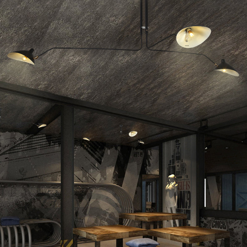 Modern Metal Duckbill Hanging Lamp Black Chandelier With 2/3/5 Lights For Living Room