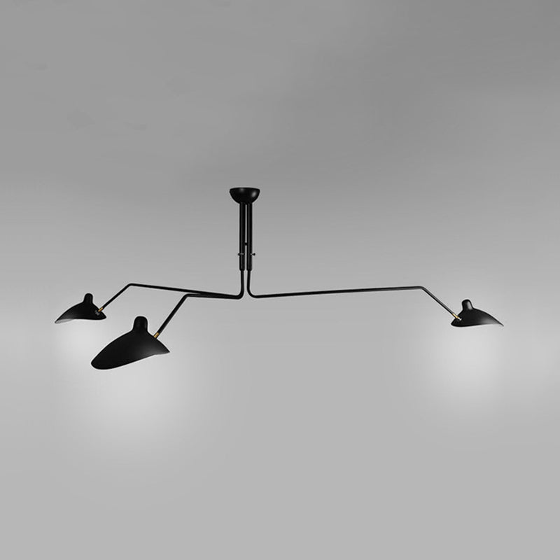 Modern Metal Duckbill Hanging Lamp Black Chandelier With 2/3/5 Lights For Living Room
