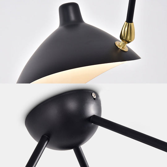 Modern Metal Duckbill Hanging Lamp Black Chandelier With 2/3/5 Lights For Living Room