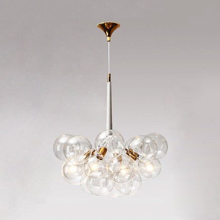 Contemporary Globe Glass Chandelier Lighting - 3/4/6 Lights Black/White Led Ceiling Lamp 4 / White