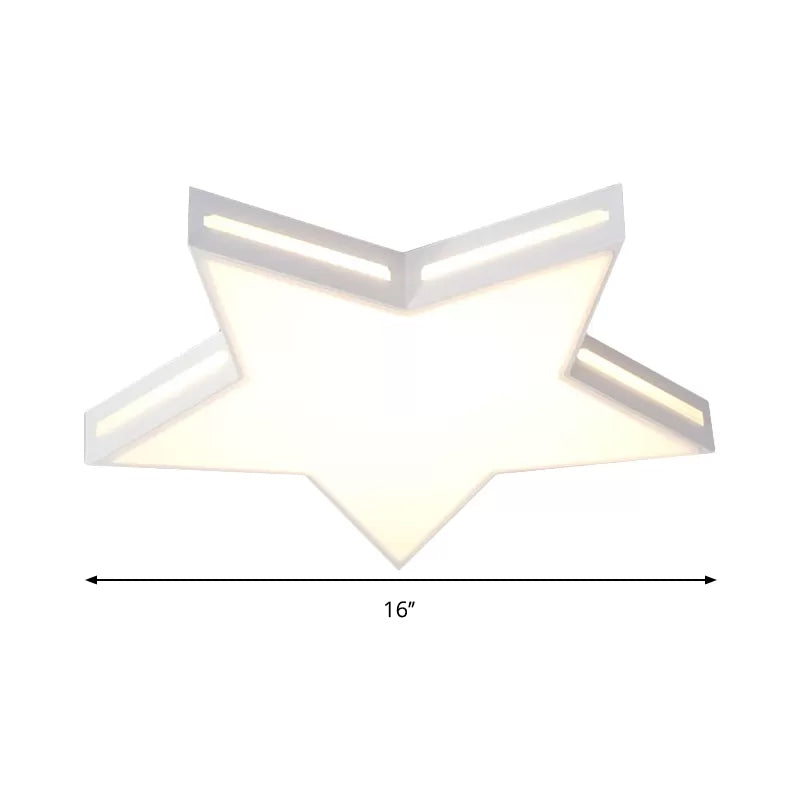 Modern White Star Led Ceiling Lamp For Boys’ Bedroom