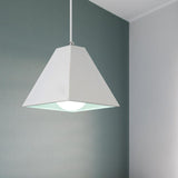 Modern Metal Pyramid Pendant Lamp With Adjustable Cord - 1 Light Black/White Ideal For Living Room