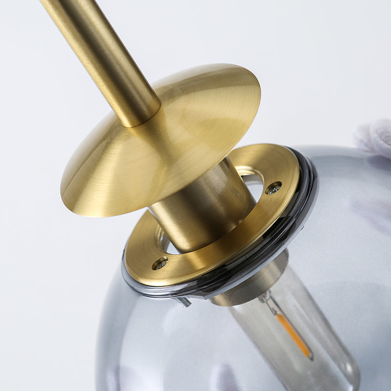 Contemporary Gold 2-Light Glass Sphere Shade Pendant Chandelier Lamp For Bedroom And Bathroom