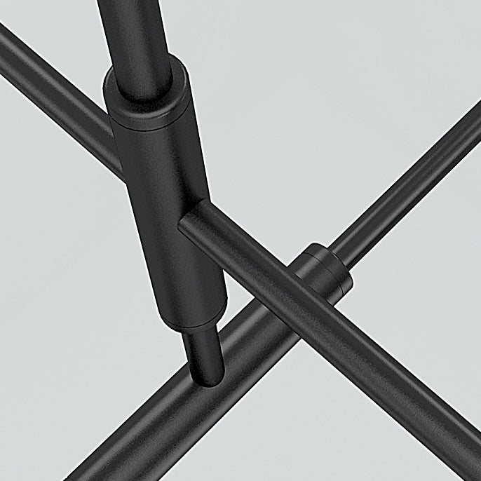 Willow - Stylish Linear Chandelier: 2/4 Lights Led Black Hanging Light