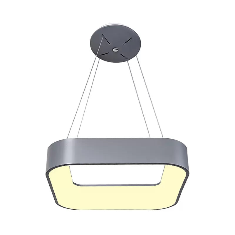 Metal Pendant Ceiling Light - Simple 1 Head In Gray/White With Warm/White/Third Gear 18’/23.5’ Wide