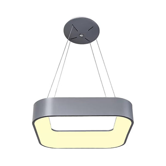 Sleek Metal Pendant Ceiling Light - Simple Design Gray Or White 1 Head Warm/White 18 23.5 Wide