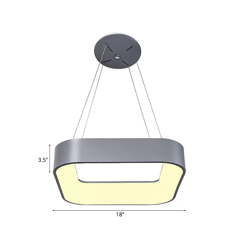 Metal Pendant Ceiling Light - Simple 1 Head In Gray/White With Warm/White/Third Gear 18’/23.5’ Wide