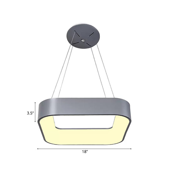 Metal Pendant Ceiling Light - Simple 1 Head In Gray/White With Warm/White/Third Gear 18’/23.5’ Wide