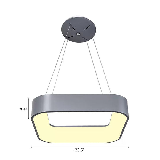 Sleek Metal Pendant Ceiling Light - Simple Design Gray Or White 1 Head Warm/White 18 23.5 Wide