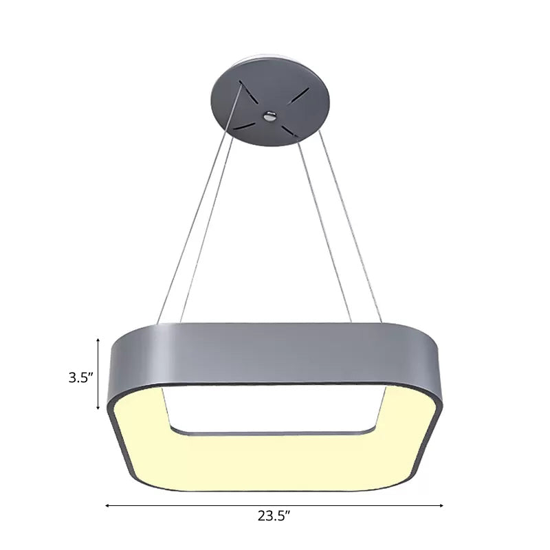 Metal Pendant Ceiling Light - Simple 1 Head In Gray/White With Warm/White/Third Gear 18’/23.5’ Wide
