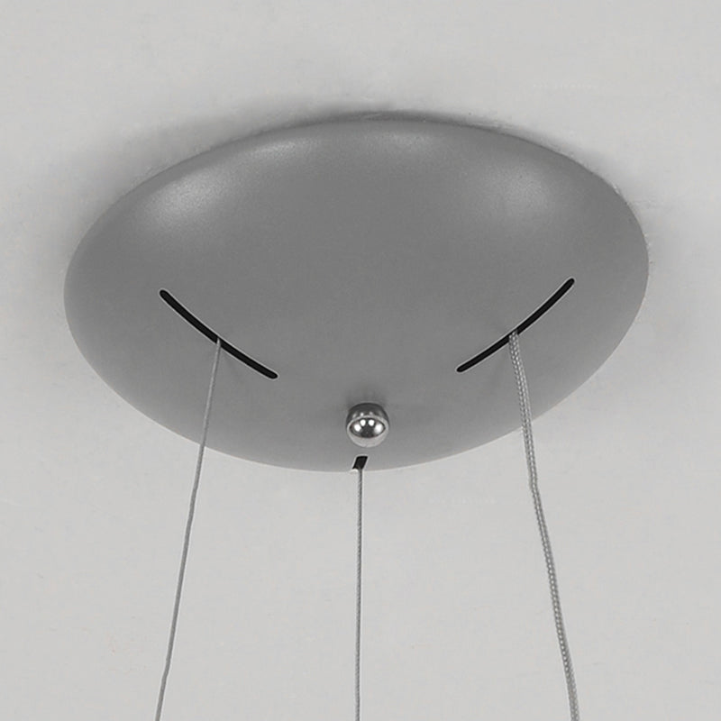 Metal Pendant Ceiling Light - Simple 1 Head In Gray/White With Warm/White/Third Gear 18’/23.5’ Wide