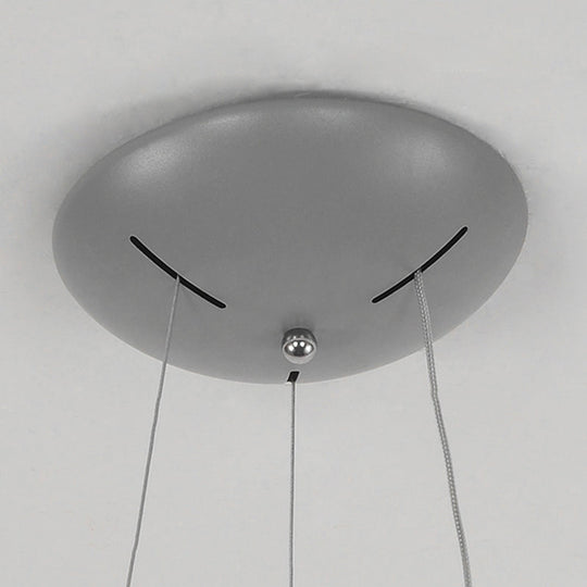 Sleek Metal Pendant Ceiling Light - Simple Design Gray Or White 1 Head Warm/White 18 23.5 Wide