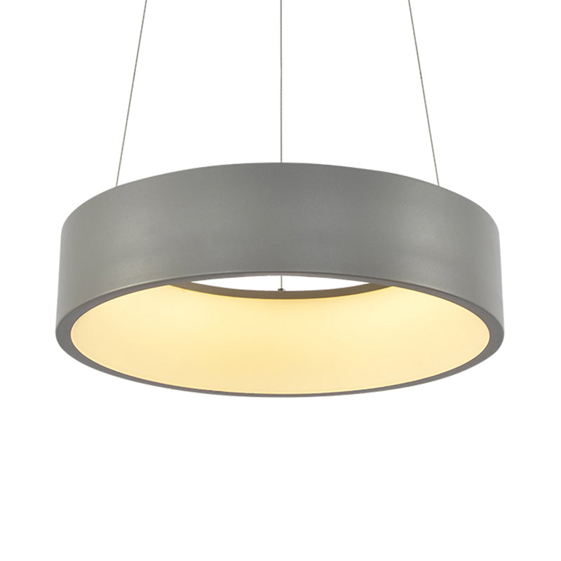 Metal Pendant Ceiling Light - Simple 1 Head In Gray/White With Warm/White/Third Gear 18’/23.5’ Wide