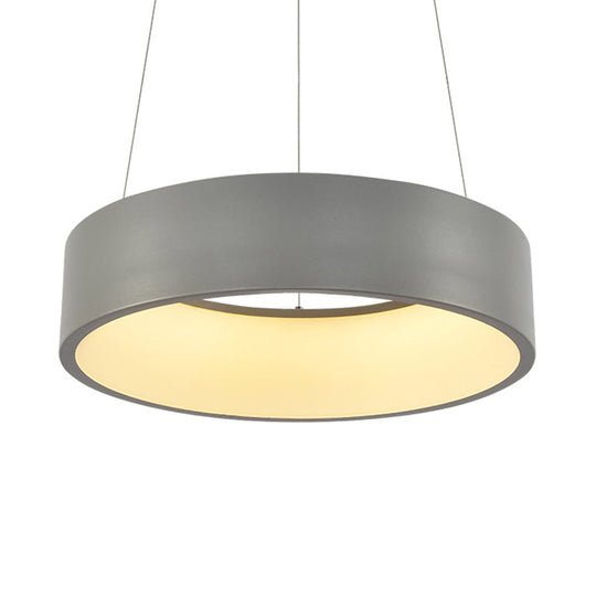 Metal Pendant Ceiling Light - Simple 1 Head In Gray/White With Warm/White/Third Gear 18’/23.5’ Wide