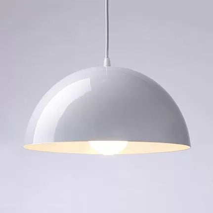 Nordic Aluminum Dome Hanging Light With 1 For Dining Room - Black/White/Red 12’/14’/16’ Wide