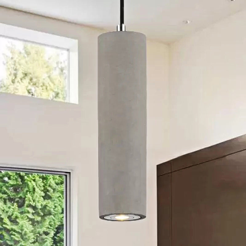 Nordic Style Tube Pendant Light In Grey - Warm/White / 10’ Warm