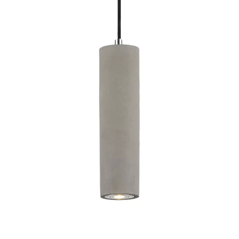 Nordic Style Tube Pendant Light In Grey - Warm/White