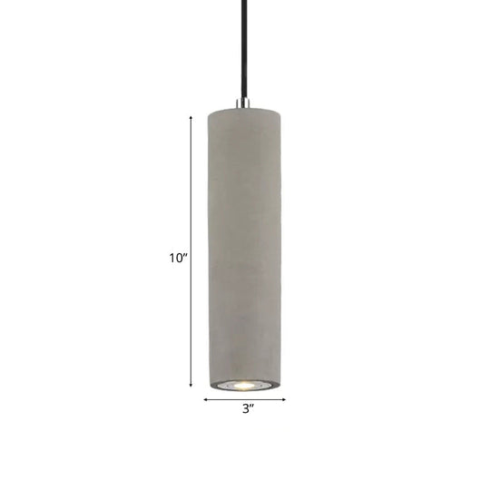 Nordic Style Tube Pendant Light In Grey - Warm/White
