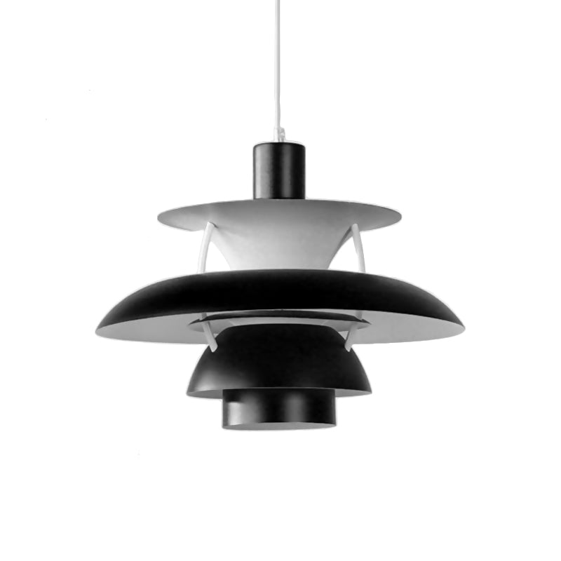Designer Tiered Metal Pendant Light With Hanging Cord - 1 Ceiling Fixtures