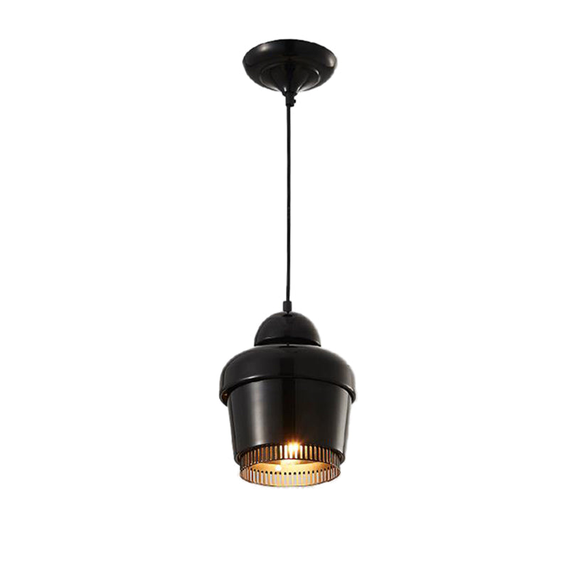 Modern Black/White/Chrome Jar Pendant Ceiling Light - Stylish Iron Hanging