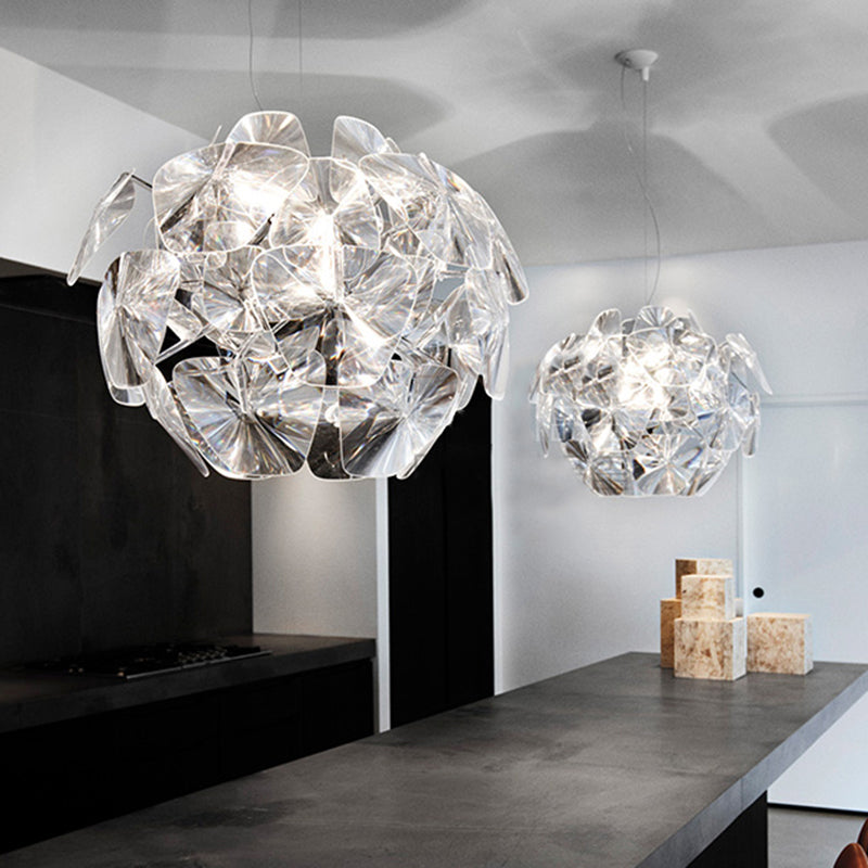 Modern Acrylic Pendant Lighting Fixture - 24/28.5/43 Wide Clear Ceiling Suspension Lamp