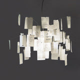 1-Light Chrome Pendant Ceiling Light With Elegant Flaky Paper Shade For Study Room
