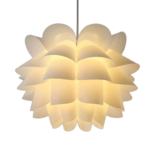 White Lotus Hanging Ceiling Lamp - Modern Acrylic Pendant Light (15’/18’/20.5’ Wide)