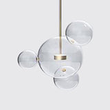 Gold Bubble Glass Pendant Light With Led Bulbs - Modernist Ceiling Lamp (1/4/6 Lights) 4 /