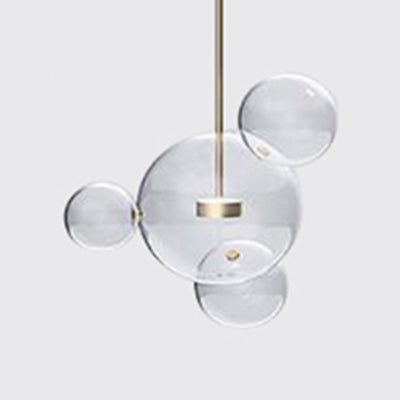 Gold Bubble Glass Pendant Light With Led Bulbs - Modernist Ceiling Lamp (1/4/6 Lights) 4 /