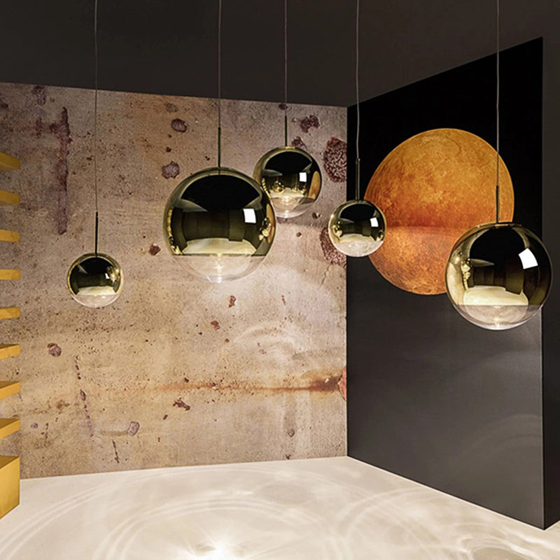 Sleek Globe Pendant Ceiling Light: Simplicity In Chrome/Gold 1-Light 6/8/10W Gold / 6