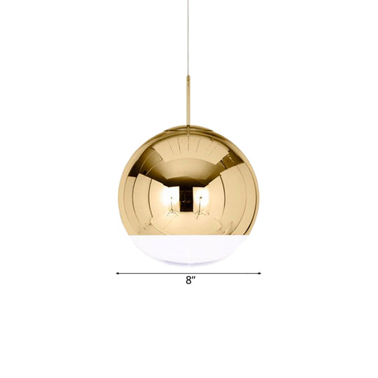 Sleek Metal Globe Pendant Ceiling Light Chrome/Gold Finish 1-Light For Chic Décor Available In
