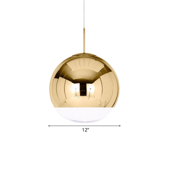 Sleek Globe Pendant Ceiling Light: Simplicity In Chrome/Gold 1-Light 6/8/10W