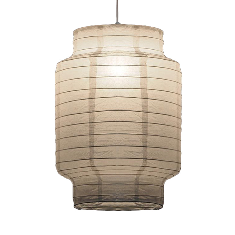 Retro Fabric Lantern Ceiling Pendant Light - 1 White Hanging Lamp Kit 8.5’/10.5’/11.5’ Wide