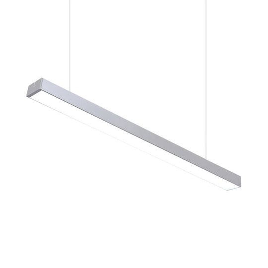Sleek Rectangular Led Hanging Light - Minimal Silver/Black/White 23.5’/35.5’/47’ Long 5’/8’/12’ Wide