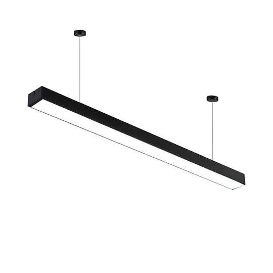 Sleek Rectangular Led Hanging Light - Minimal Silver/Black/White 23.5’/35.5’/47’ Long 5’/8’/12’ Wide