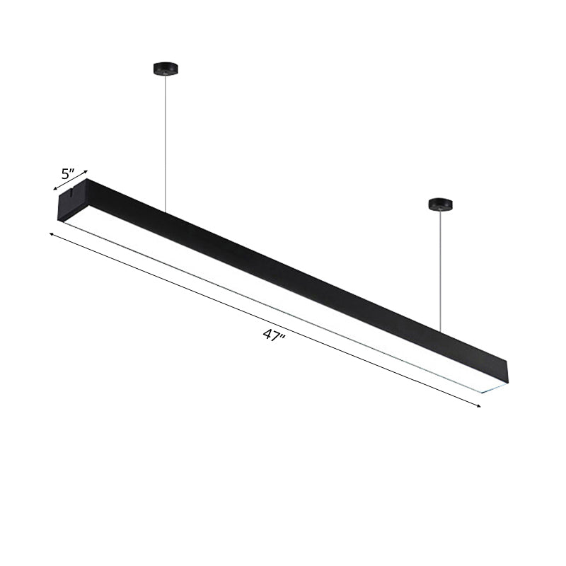 Sleek Rectangular Led Hanging Lighting - 23.5/35.5/47 Long | Slim Metal Shade Minimalistic