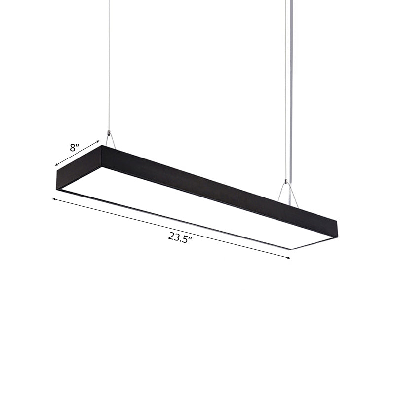 Sleek Rectangular Led Hanging Lighting - 23.5/35.5/47 Long | Slim Metal Shade Minimalistic
