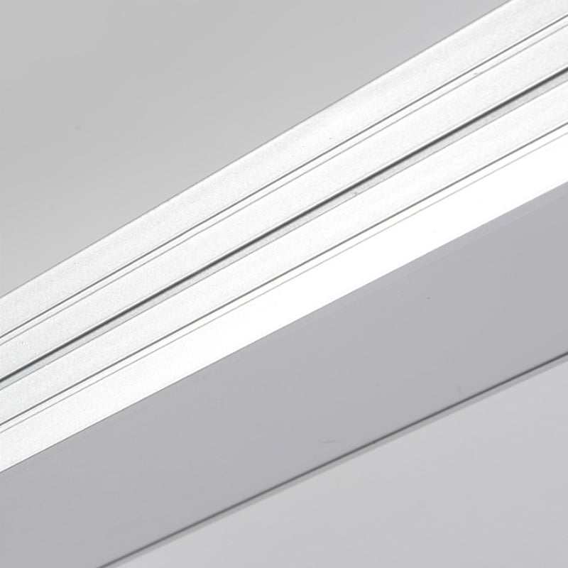 Ridged Metal Shade Led Office Pendant Lamp – Simplicity Silver/Black Ceiling Light Fixture For