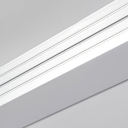 Ridged Metal Shade Led Office Pendant Lamp – Simplicity Silver/Black Ceiling Light Fixture For