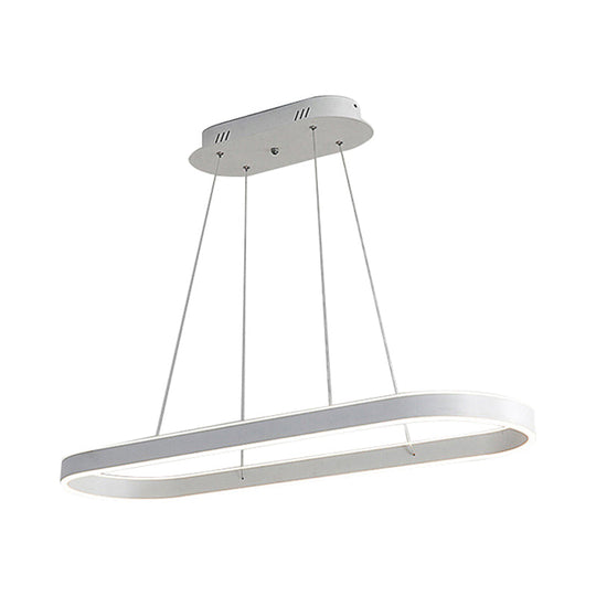 Gold/White Oval Suspension Pendant Led Ceiling Light - 31.5’’/39’’/47’’ Wide Minimalist