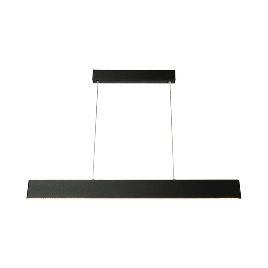Modern Black Led Pendant Light Fixture For Dining Room - 36’/47’ Wide Blade Hanging Ceiling In