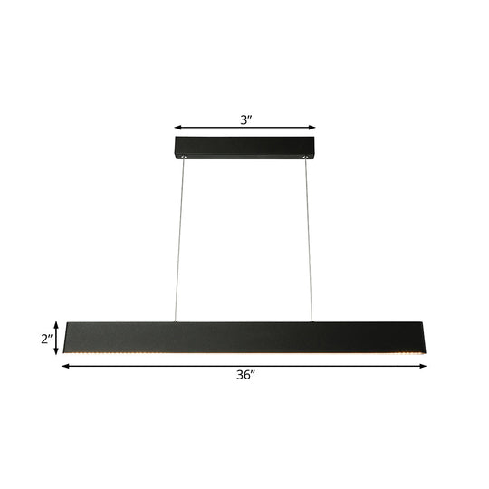 Modern Black Led Pendant Light Fixture For Dining Room - 36’/47’ Wide Blade Hanging Ceiling In