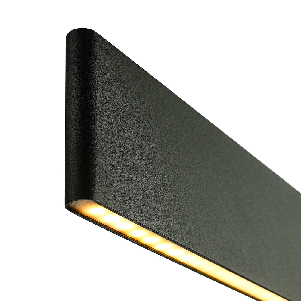 Modern Black Led Pendant Light 36/47 Wide Blade Hanging Ceiling Fixture For Dining Room In